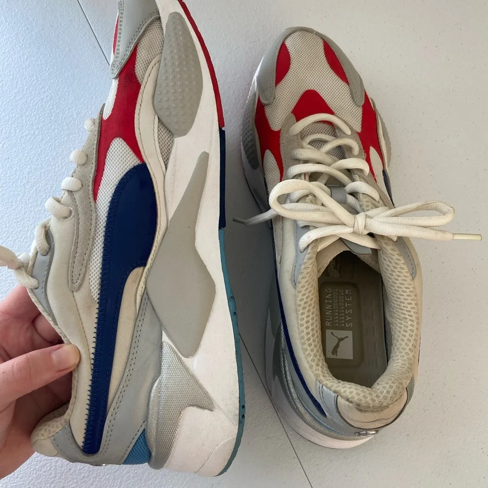 Puma men’s BMW Motorsport RS-X3 red blue white lace up running sneakers shoes 11